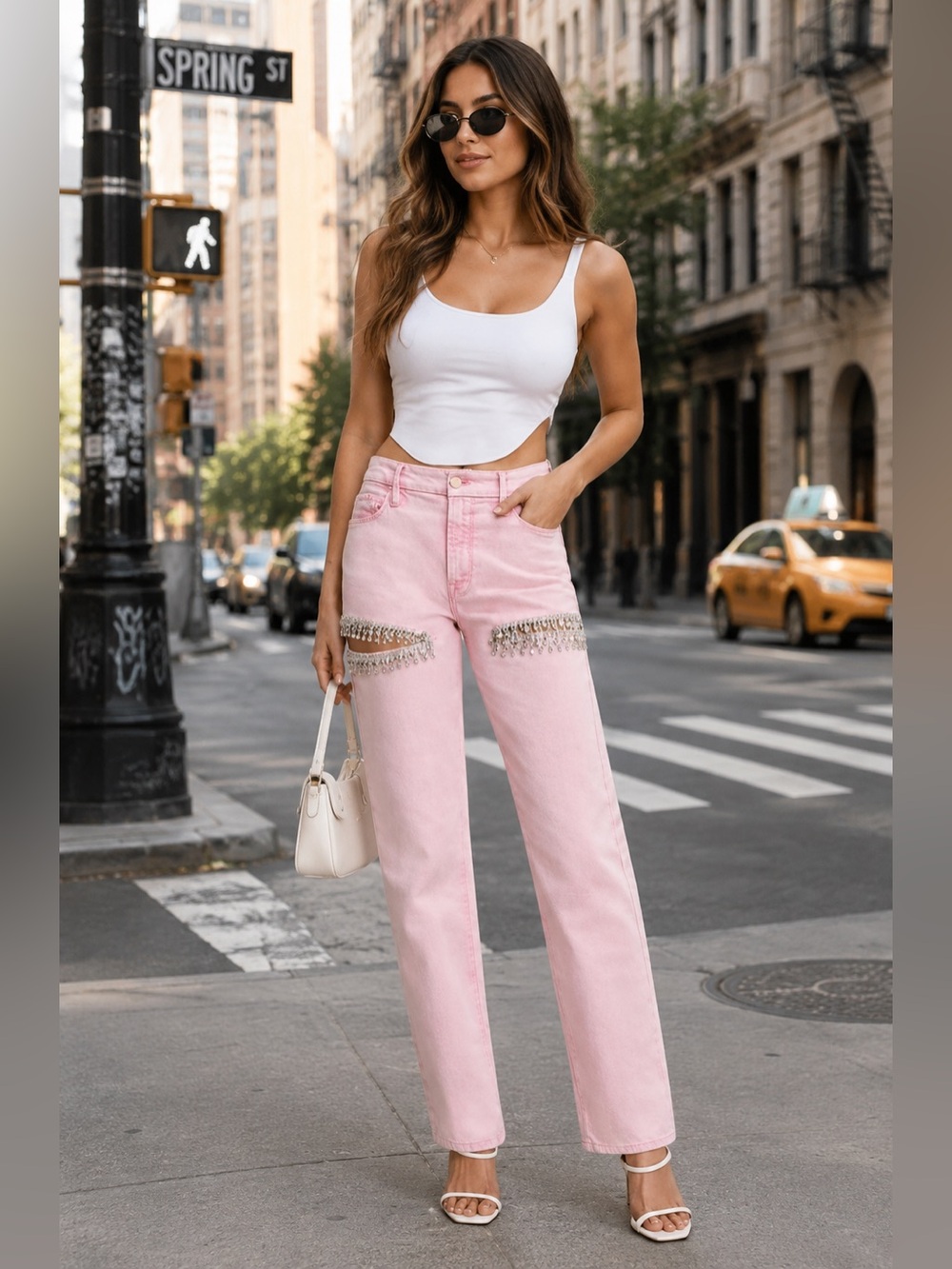 Good American Good Icon Straight Diamond Jeans – Mineral Rose / Pink